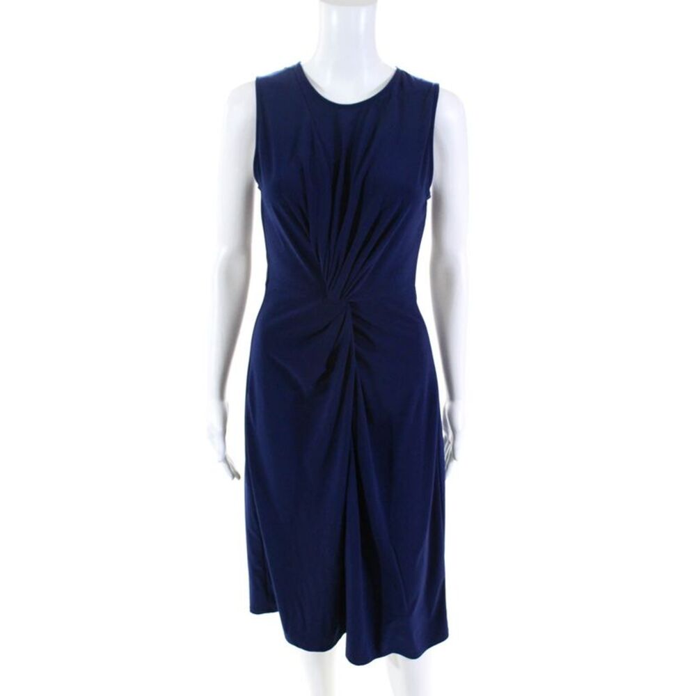 Of Mercer Womens Knotted Ellis A Line Sleeveless Dress Blue Size 6 11125198